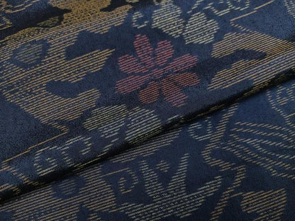 平和屋着物●本場大島紬　薩摩結城　草花文　正絹　逸品　未使用　AABH3075ph