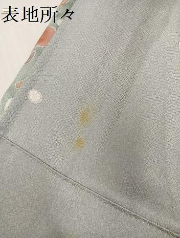 平和屋着物●訪問着　駒刺繍　鴛鴦花文　金彩　正絹　逸品　AABH3078ph