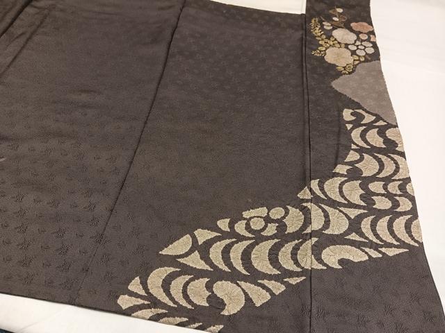 平和屋着物●訪問着　絞り　草花文　金彩　正絹　逸品　AABH3079ph
