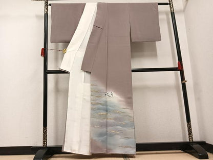 平和屋着物●近代日本画の巨匠　横山大観　じゅらく謹製　色留袖　富士山　暈し染め　金銀彩　正絹　逸品　AABH3081ph