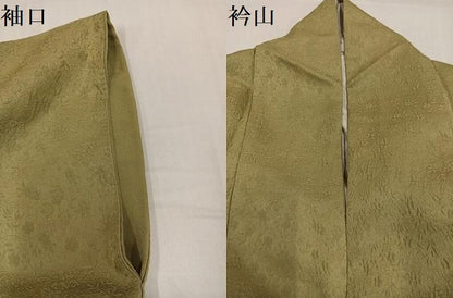 平和屋着物●上質な色無地　作家物　茶の湯染　利休彩夢　草花地紋　木蘭色　正絹　逸品　AABH3082ph