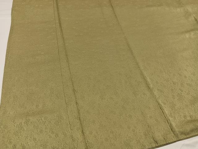 平和屋着物●上質な色無地　作家物　茶の湯染　利休彩夢　草花地紋　木蘭色　正絹　逸品　AABH3082ph
