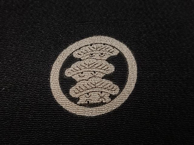平和屋着物●アンティーク　大正ロマン　黒留袖　群れ鶴花文　正絹　逸品　AABH3086ph