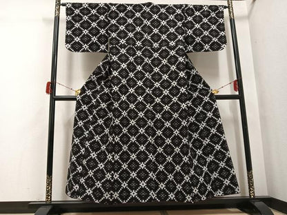 平和屋着物●久留米絣　蜀江文　綿　逸品　AABH3087ph