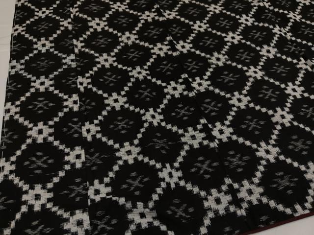 平和屋着物●久留米絣　蜀江文　綿　逸品　AABH3087ph
