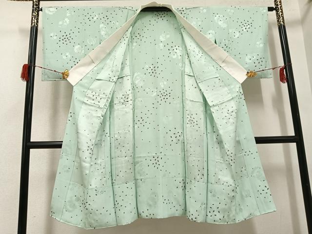平和屋着物●長襦袢　無双仕立て　雪輪花地紋　桜花弁　正絹　逸品　AABH3089ph