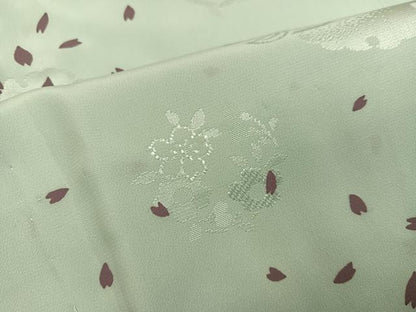 平和屋着物●長襦袢　無双仕立て　雪輪花地紋　桜花弁　正絹　逸品　AABH3089ph