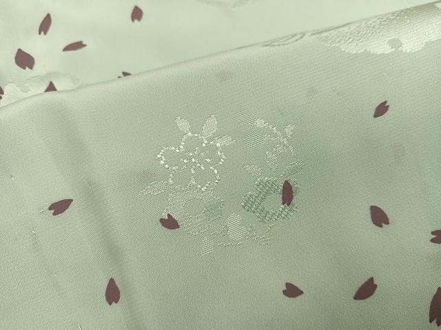 平和屋着物●長襦袢　無双仕立て　雪輪花地紋　桜花弁　正絹　逸品　AABH3089ph