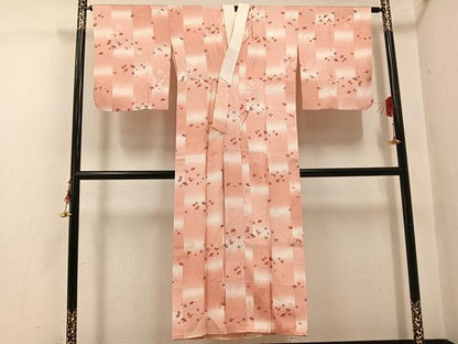平和屋着物●長襦袢　袷　扇面花文　暈し染め　正絹　逸品　AABH3090ph