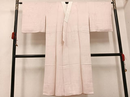 平和屋着物●長襦袢　無双仕立て　流水地紋　灰桜色　正絹　逸品　AABH3091ph