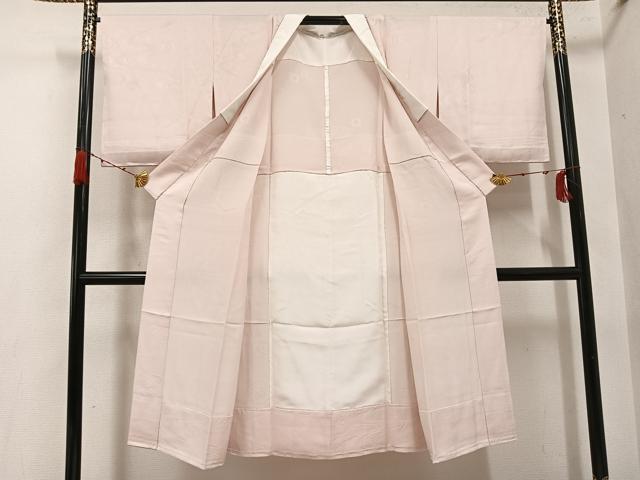 平和屋着物●長襦袢　無双仕立て　流水地紋　灰桜色　正絹　逸品　AABH3091ph