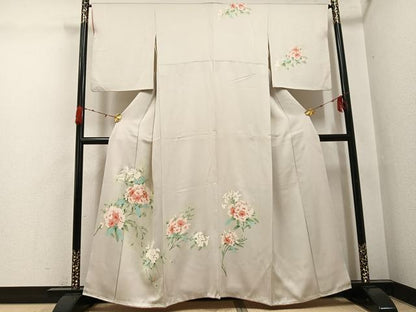 平和屋着物●訪問着　友禅　刺繍　紫陽花　正絹　逸品　AABH3093ph