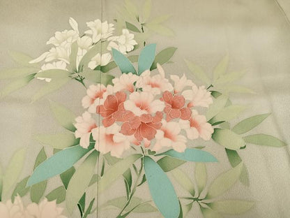 平和屋着物●訪問着　友禅　刺繍　紫陽花　正絹　逸品　AABH3093ph