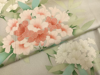 平和屋着物●訪問着　友禅　刺繍　紫陽花　正絹　逸品　AABH3093ph