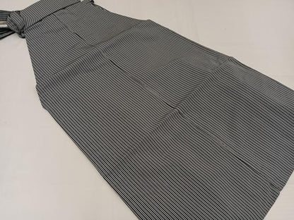 平和屋着物●男性　馬乗り袴　縞　正絹　逸品　AABH3096ph