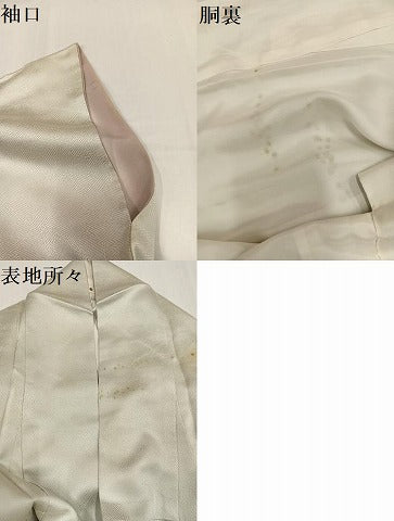 平和屋着物●訪問着　刺繍　女人舞扇花文　暈し染め　金彩　銀座秀粋　たとう紙付き　正絹　逸品　AABH3100ph