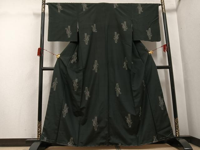 平和屋着物●本場大島紬　地空き　カタス7マルキ　総絣　草花文　正絹　逸品　未使用　AABH3103ph