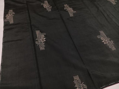 平和屋着物●本場大島紬　地空き　カタス7マルキ　総絣　草花文　正絹　逸品　未使用　AABH3103ph