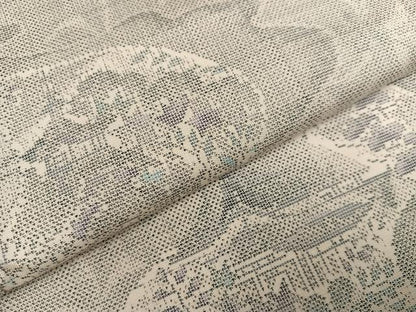 平和屋着物●本場大島紬　白大島　カタス9マルキ　流水風景草花文　正絹　逸品　未使用　AABH3105ph