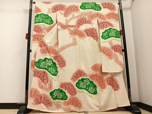平和屋着物●豪華振袖　総絞り　松文　正絹　逸品　AABH3107ph