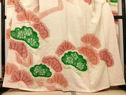 平和屋着物●豪華振袖　総絞り　松文　正絹　逸品　AABH3107ph