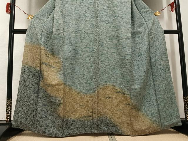 平和屋着物●お召　訪問着　霞文　正絹　逸品　AABH3110ph