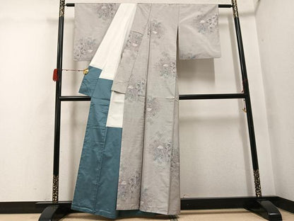 平和屋着物●本場大島紬　白大島　一元7マルキ　総絣　風景草木文　正絹　逸品　AABH3111ph