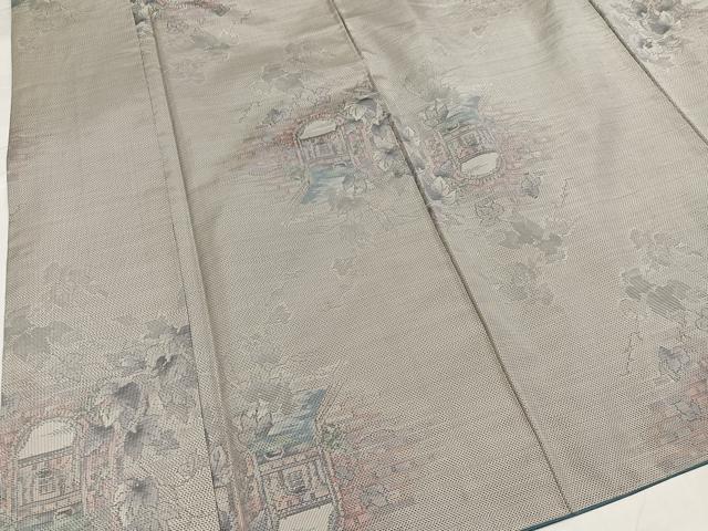 平和屋着物●本場大島紬　白大島　一元7マルキ　総絣　風景草木文　正絹　逸品　AABH3111ph
