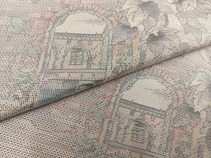 平和屋着物●本場大島紬　白大島　一元7マルキ　総絣　風景草木文　正絹　逸品　AABH3111ph
