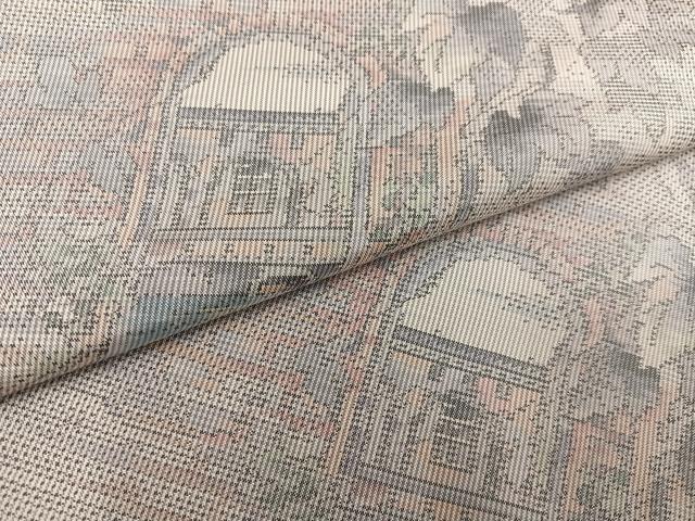 平和屋着物●本場大島紬　白大島　一元7マルキ　総絣　風景草木文　正絹　逸品　AABH3111ph