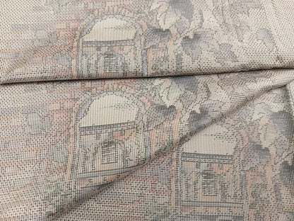 平和屋着物●本場大島紬　白大島　一元7マルキ　総絣　風景草木文　正絹　逸品　AABH3111ph