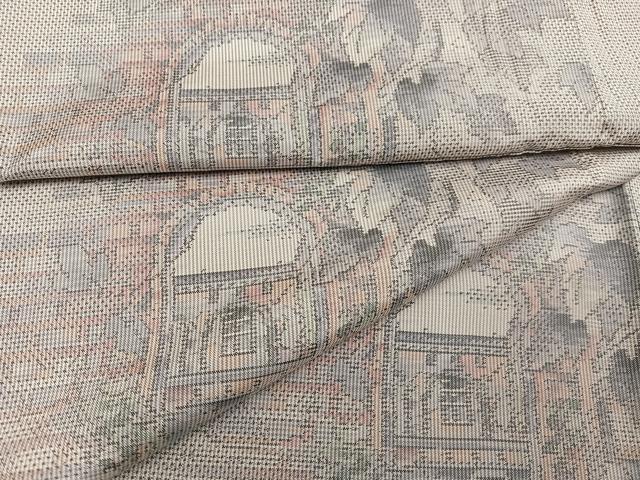 平和屋着物●本場大島紬　白大島　一元7マルキ　総絣　風景草木文　正絹　逸品　AABH3111ph