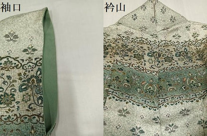 平和屋着物●訪問着　中国三大刺繍　スワトウ刺繍　汕頭刺繍　鳳凰更紗文　暈し染め　金糸　正絹　逸品　AABH3112ph