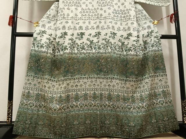 平和屋着物●訪問着　中国三大刺繍　スワトウ刺繍　汕頭刺繍　鳳凰更紗文　暈し染め　金糸　正絹　逸品　AABH3112ph