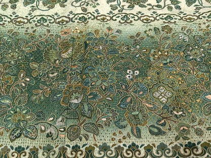平和屋着物●訪問着　中国三大刺繍　スワトウ刺繍　汕頭刺繍　鳳凰更紗文　暈し染め　金糸　正絹　逸品　AABH3112ph