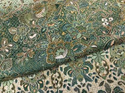 平和屋着物●訪問着　中国三大刺繍　スワトウ刺繍　汕頭刺繍　鳳凰更紗文　暈し染め　金糸　正絹　逸品　AABH3112ph
