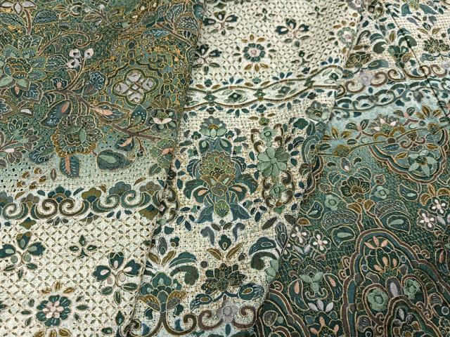 平和屋着物●訪問着　中国三大刺繍　スワトウ刺繍　汕頭刺繍　鳳凰更紗文　暈し染め　金糸　正絹　逸品　AABH3112ph
