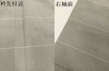 平和屋着物●本塩沢　110亀甲　横段文　丸文織物謹製　証紙付き　正絹　逸品　AABH3115ph