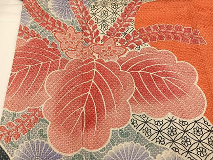 平和屋着物●名門　藤娘きぬたや・総絞り　振袖　吉祥花唐草文　正絹　逸品　AABH3118ph
