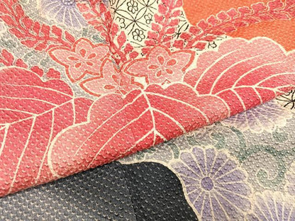平和屋着物●名門　藤娘きぬたや・総絞り　振袖　吉祥花唐草文　正絹　逸品　AABH3118ph