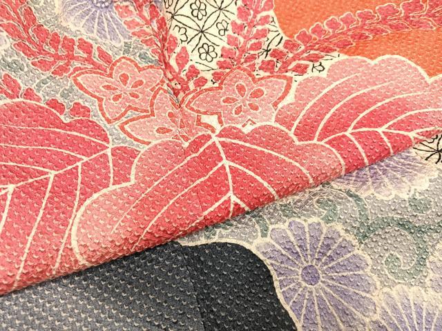 平和屋着物●名門　藤娘きぬたや・総絞り　振袖　吉祥花唐草文　正絹　逸品　AABH3118ph