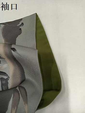 平和屋着物●上質な小紋　笹竹文　暈し染め　正絹　逸品　AABH3122ph