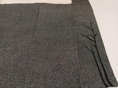 平和屋着物●二代目 川村久太郎　訪問着　樹林文　黒地　正絹　逸品　AABH3123ph