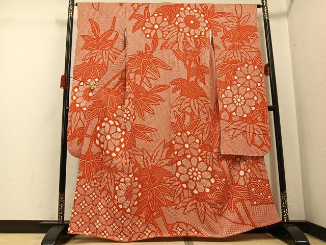 平和屋着物●豪華振袖　絞り　草花文　正絹　逸品　AABH3124ph