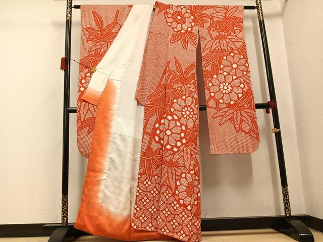 平和屋着物●豪華振袖　絞り　草花文　正絹　逸品　AABH3124ph