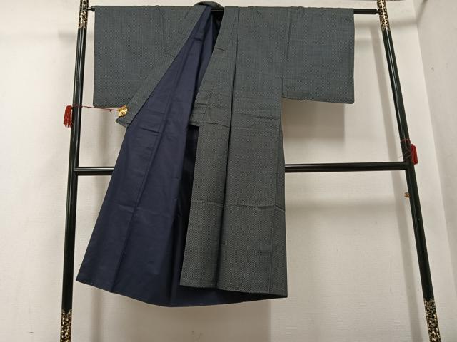 平和屋着物●男性　男柄の最高峰　西郷柄　西郷絣　本場大島紬　アンサンブル　正絹　逸品　AABH3127ph