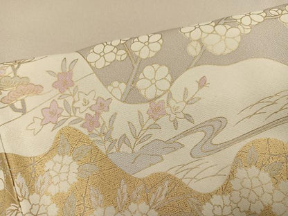 平和屋着物●豪華色留袖　友禅　駒刺繍　松竹梅風景文　金彩　やまと誂製　正絹　逸品　AABH3128ph
