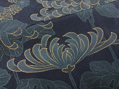 平和屋着物●訪問着　作家物　正道　藍　菊　金彩　正絹　逸品　AABH3131ph