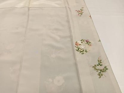 平和屋着物●訪問着　草花文　暈し染め　鬼しぼ縮緬　正絹　逸品　AABH3133ph