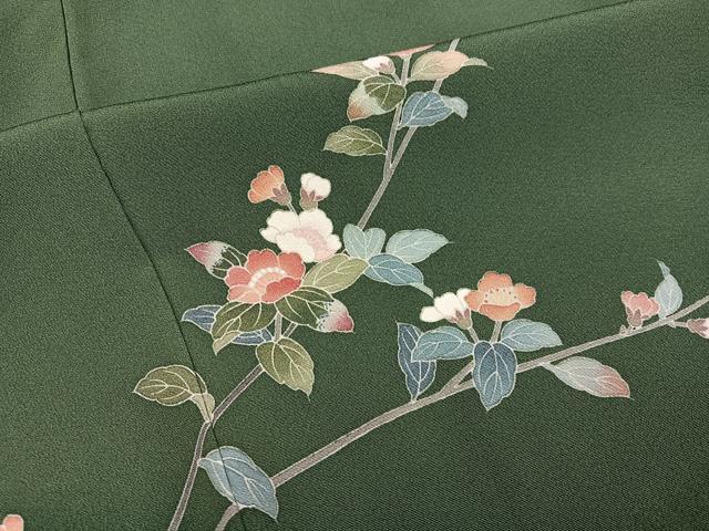 平和屋着物●訪問着　友禅　作家物　峰山　枝花文　暈し染め　鈴乃屋扱い　正絹　逸品　AABH3141ph